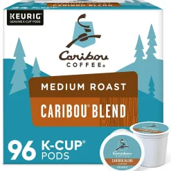 Keurig K-Cups<Caribou Coffee Caribou Blend Coffee Keurig® K-Cup® Pods, Medium Roast, 96/Carton (10307)