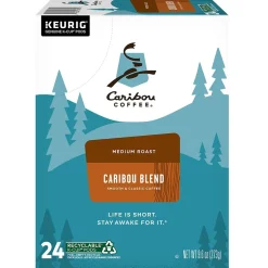 Keurig K-Cups<Caribou Coffee Caribou Blend Coffee Keurig® K-Cup® Pods, Medium Roast, 96/Carton (10307)