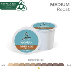Keurig K-Cups<Caribou Coffee Caribou Blend Coffee Keurig® K-Cup® Pods, Medium Roast, 96/Carton (10307)