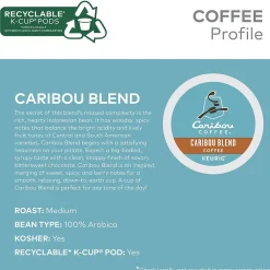 Keurig K-Cups<Caribou Coffee Caribou Blend Coffee Keurig® K-Cup® Pods, Medium Roast, 96/Carton (10307)