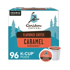 Keurig K-Cups<Caribou Coffee Caramel Hideaway Coffee Keurig K-Cup Pods, Medium Roast, 96/Box (736685CT)