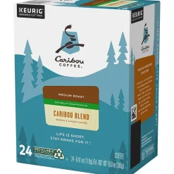 Keurig K-Cups<Caribou Coffee Caribou Blend Decaf Coffee, Medium Roast, 0.41 oz. Keurig® K-Cup® Pods, 24/Box (6995)