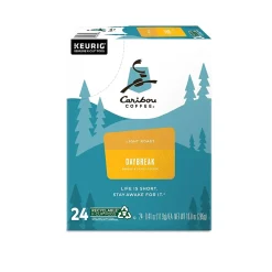 Keurig K-Cups<Caribou Coffee Daybreak Morning Blend Coffee Keurig® K-Cup® Pods, Light Roast, 24/Box (6994)