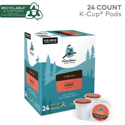 Keurig K-Cups<Caribou Coffee Hideaway Caramel Coffee Keurig® K-Cup® Pods, Medium Roast, 24/Box (736685)