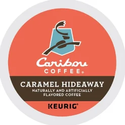 Keurig K-Cups<Caribou Coffee Hideaway Caramel Coffee Keurig® K-Cup® Pods, Medium Roast, 24/Box (736685)