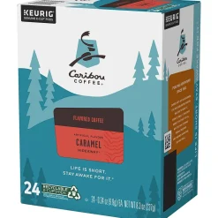Keurig K-Cups<Caribou Coffee Hideaway Caramel Coffee Keurig® K-Cup® Pods, Medium Roast, 24/Box (736685)