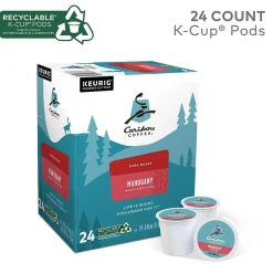 Keurig K-Cups<Caribou Coffee Caribou Mahogany Coffee, Dark Roast, 0.40 oz. Keurig® K-Cup® Pods, 24/Box (6990)