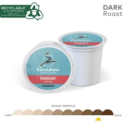 Keurig K-Cups<Caribou Coffee Caribou Mahogany Coffee, Dark Roast, 0.40 oz. Keurig® K-Cup® Pods, 24/Box (6990)