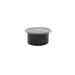 Food Storage Containers<Carlisle 0.6 Qt. Classic™ Black Crock with Lid, 5 1/16" Top Dia x 4 1/2" Bottom Dia x 2 3/5" H, Black (30003)