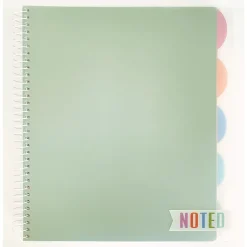 Carolina Pad Noted Premium 5-Subject Subject Notebooks, College Ruled, 150 Sheets, Assorted Colors (17514) Outlet