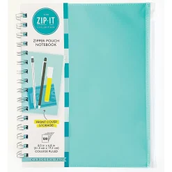 Carolina Pad Zip-It 1-Subject Professional Notebooks, 7" x 8.75", College Ruled, 120 Sheets (55025) Clearance