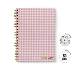 Carpe Diem Ballerina Pink Check 1-Subject Notebook, 7.5