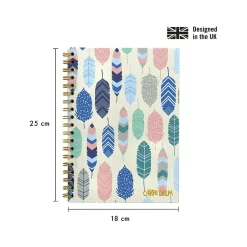 Carpe Diem Feathers 1-Subject Notebook, 7.5" x 9.75", Wide-Ruled, 80 Sheets, Multicolor (9379-CD) Hot