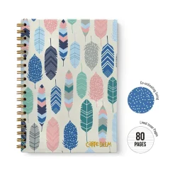 Carpe Diem Feathers 1-Subject Notebook, 7.5