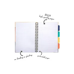 Carpe Diem Floral Love 5-Subject Subject Notebooks, 7.09