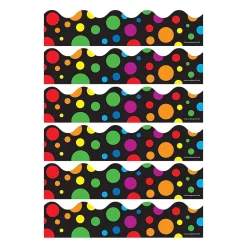 Carson Dellosa Education Big Rainbow Dots Scalloped Border, 39 Feet/Pack, 6 Packs (CD-1255-6) Grade Books