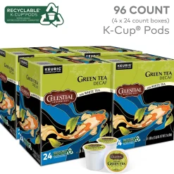 Keurig K-Cups<Celestial Seasonings Decaf Green Tea, Keurig K-Cup Pod, 24 Pods/Pack, 4 Packs/Carton (14737CT)