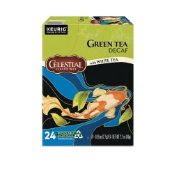 Tea<Celestial Seasonings Decaf Green Tea with White Tea, 0.9 oz. Keurig® K-Cup® Pods, 24/Box (14737)