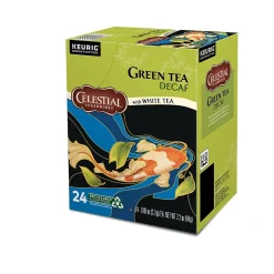 Tea<Celestial Seasonings Decaf Green Tea with White Tea, 0.9 oz. Keurig® K-Cup® Pods, 24/Box (14737)