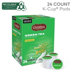 Tea<Celestial Seasonings Green Tea, Keurig® K-Cup® Pods, 24/Box (14734)