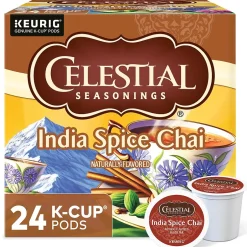 Tea<Celestial Seasonings India Spice Chai Tea, 0.13 oz. Keurig® K-Cup®p Pods, 24/Box (14738)