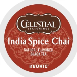 Tea<Celestial Seasonings India Spice Chai Tea, 0.13 oz. Keurig® K-Cup®p Pods, 24/Box (14738)