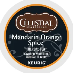 Keurig K-Cups<Celestial Seasonings Mandarin Orange Spice Tea, Keurig® K-Cup® Pods, 96/Carton (14735)