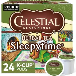 Tea<Celestial Seasonings Sleepytime Herbal Tea, Keurig® K-Cup® Pods, 24/Box (14739)