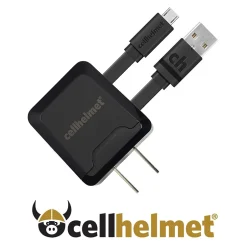 Lightning Cables<cellhelmet 2.1-Amp Single-USB Wall Charger with USB-A to Micro USB Flat Cable, 3 Feet (WALL-2.1/1+F-MICRO-3-B)