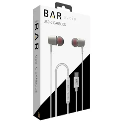 cellhelmet Bar Audio Earbuds, USB-C Connector, White (BAR-IN-EAR-TYPE-C)