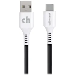 cellhelmet Charge and Sync USB-C to USB-A Round Cable, 3' (CABLE-C-A-3-R-G)