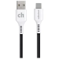 cellhelmet Charge and Sync USB-C to USB-A Round Cable, 1' (CABLE-C-A-1-R-G)