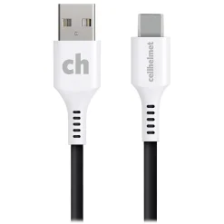 cellhelmet Charge and Sync USB-C to USB-A Round Cable, 10' (CABLE-C-A-10-R-G)