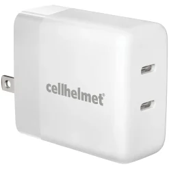 cellhelmet Dual Wall Black Charger with 2 USB-C Ports, 20-Watt, White (WALL-PD-20W-C-C)