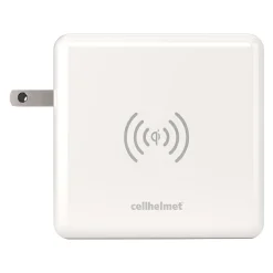 cellhelmet Multi-Charge Pro 8,000 mAh Power Bank and Qi Wireless Charger with 1 USB-C and 2 USB Outputs, White (CHQi-ALL)