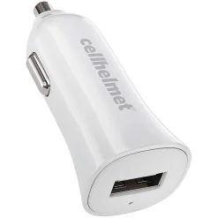 cellhelmet Single-USB Car Charger, 2.4-Amp, White (CAR-2.4A-W)
