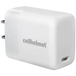 cellhelmet Single-USB Power Delivery Wall Charger with USB-C to USB-C Round Cable, 3 ft., 25-Watt, White (WALL-PD-25W+R-C)