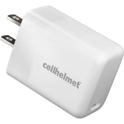 cellhelmet Single-USB Power Delivery Wall Charger with USB-C to USB-C Round Cable, 3 ft., 25-Watt, White (WALL-PD-25W+R-C)
