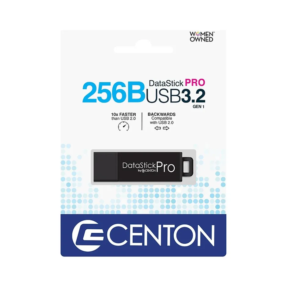 Centon DataStick Pro 256GB USB 3.2 Type-A Flash Drive, Black (C1-U3P6-256G)* Usb Flash Drives