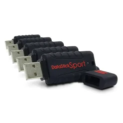 Centon DataStick Sport Waterproof 32GB USB 2.0 Type A Flash Drive, Black, 5/Pack (DSW32GB5PK)* Usb Flash Drives