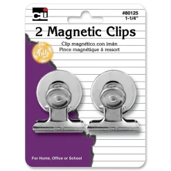 CLN Charles Leonard Magnetic Spring Clips, 1-1/4", 12 packs of 2 (CHL80125)