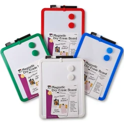 New Charles Leonard Magnetic Dry Erase Board, 8 1/2" x 11", 4/Pk Dry Erase