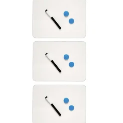 Sale Charles Leonard 2-Sided Magnetic Plastic Mobile Dry-Erase Whiteboard, 9" x 12", 3/Pack (CHL35130-3) Dry Erase