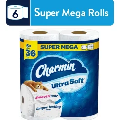 Charmin Ultra Soft Super Mega Toilet Paper, 2-Ply, White, 336 Sheets/Roll, 6 Rolls/Pack (08467)
