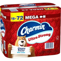 Charmin Ultra Strong Mega Toilet Paper, 2-ply, White, 220 Sheets/Roll, 18 Rolls/Case (01560/52084)
