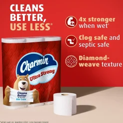 Charmin Ultra Strong Mega Toilet Paper, 2-ply, White, 220 Sheets/Roll, 18 Rolls/Case (01560/52084)
