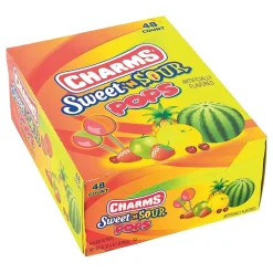 Hard Candy & Lollipops<Charms Sweet & Sour Pops Lollipops, Assorted Flavors, 48 Pieces (209-00128)