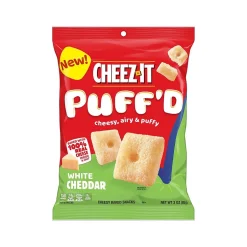 Crackers<Cheez-It Puff'd Snack Crackers, White Cheddar, 3 Oz., 6/Carton (2410000024)
