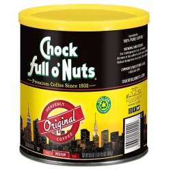 Coffee<Chock full o'Nuts Original Blend Ground Coffee, Medium Roast, 30.5 oz. (MZB13000)