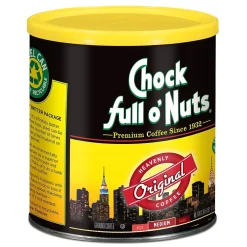 Coffee<Chock full o'Nuts Original Blend Ground Coffee, Medium Roast, 30.5 oz. (MZB13000)